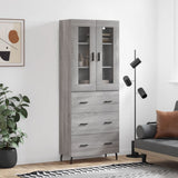Highboard Grey Sonoma 69.5x34x180 cm Engineered Wood 3198423