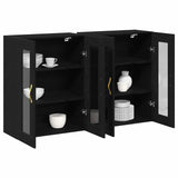 Wall Mounted Cabinet 2 pcs Black oak 69.5 x 34 x 90 cm 3334319