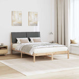 Bed frame Brown and dark grey 150 x 200 cm Solid pine wood 3394374