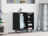 Golf Cabinet with Wheel Plain Black Oak 65 x 45 x 98 cm 899448
