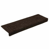 Stair Mats Self-adhesive 15 pcs 65x21x4 cm Dark Brown Rectangular Edge 326187