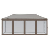 ZNTS Folding Party Tent with Sidewalls Taupe 3x6 m 93554