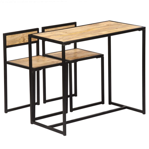 3 Piece Dining Set Solid Mango Wood 247583