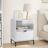Bedside Cabinet with Drawer High gloss white 49 x 36 x 61 cm 883482