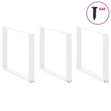 Dining Table Legs U-Shaped 3 pcs White 100x cm Steel 4013213