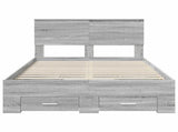 Bed Frame with Drawer Grey Sonoma 120 x 190 cm Engineered Wood 3410927