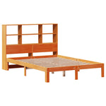 Bookcase Bed without Mattress Wax Brown 120x190 cm Small Double Solid Wood Pine 3322574