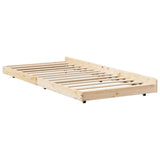 Bed Frame Natural 75 x 190 cm Solid Pine Wood 873430