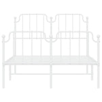 ZNTS Metal Bed Frame with Headboard and Footboard White 120x200 cm 373952