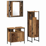 Bathroom Furniture Set with Shelf 3 pcs Brown Engineered wood 3332563