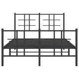 Bed Frame Black Powder-coated Steel Small Double Bed Frame 355576