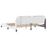 Bed Frame with LED without Mattress "Zadar" White 200x200 cm 3214132