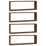 Wall Cube Shelves 4 pcs Brown Oak 80x15x26.5 cm Engineered Wood 815922