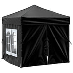 ZNTS Folding Party Tent with Sidewalls Black 2x2 m 93504