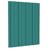 Roof Panels 36 pcs Galvanised Steel Green 60x45 cm 317188