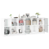 Bookcase with Doors White 204x37x75 cm Engineered Wood 3206531