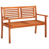Bench Brown Solid eucalyptus wood 2-Seater Ergonomic 44398
