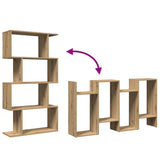 Room Divider Bookcase 4-Tier Artisan Oak 70x24x129 cm Engineered Wood 858110
