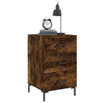 ZNTS Bedside Cabinet Smoked Oak 40x40x66 cm Engineered Wood 827665