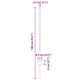 Embedded Fence Post 11 pcs Grey 140 cm Powder-Coated Steel 42006281