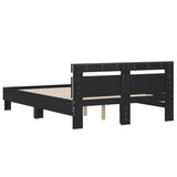 Bed Frame Black Engineered wood and plywood 120x200 cm Bed Frame 3207554