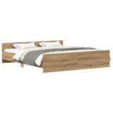 Bed Frame without Mattress Artisan Oak 160x200cm Engineered Wood 3328755