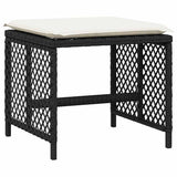 11 Piece Garden Dining Set with Cushions Black Poly Rattan 3210795