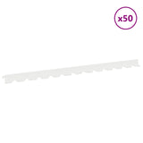 Lawn Edging 50 pcs 102 x 4 x 4 cm Steel White 8008721