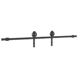 Sliding Door Hardware Kit 200 cm Steel Black 4009725