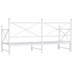 ZNTS Daybed with Trundle without Mattress White 90x200 cm Steel 4104689