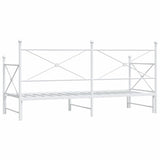 ZNTS Daybed with Trundle without Mattress White 90x200 cm Steel 4104689