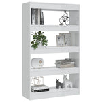 Book Cabinet/Room Divider High Gloss White 80x30x135 cm Engineered Wood 811715