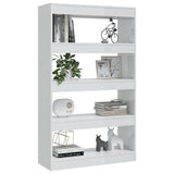 Book Cabinet/Room Divider High Gloss White 80x30x135 cm Engineered Wood 811715
