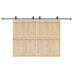 Sliding Door Hardware Kit 400 cm Steel Black 3295800