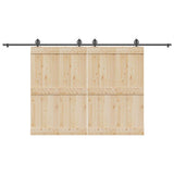 Sliding Door Hardware Kit 400 cm Steel Black 3295800