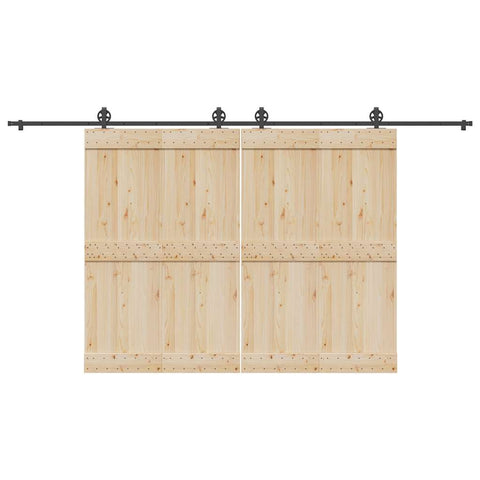 Sliding Door Hardware Kit 400 cm Steel Black 3295800