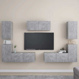 7 Piece TV Cabinet Set Concrete Grey Engineered Wood 3079092