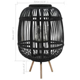 Candle Holder Black Bamboo and Glass Medium Decorative Inlays 246820
