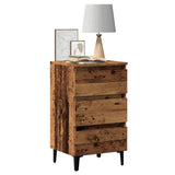 Bed Cabinet with Metal Legs Old Wood 40x35x69 cm 856424
