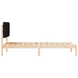 Bed Frame with Upholstered Headboard Black 75 x 190 cm 878091