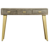 Console Table Solid Mango Wood Grey with Brass 110x35x76 cm 246682