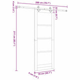 Sliding Door White 78 x 211 cm Solid Pine Wood 3333585