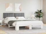 Bed Frame with Upholstered Headboard Light Grey 140 x 190 cm 877498