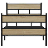 Metal Bed Frame without Mattress Sonoma Oak 100x190 cm 4017114