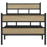 Metal Bed Frame without Mattress Sonoma Oak 90x190 cm Single 4017112