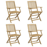 Folding Garden Chairs 4 pcs 54x61x88 cm Solid Wood Acacia 365742