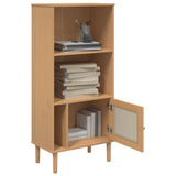 Bookcase SENJA Rattan Look Brown 60x35x130 cm Solid Wood Pine 358058