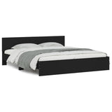 Bed Frame Black Engineered wood, Plywood Double Durable 3207470