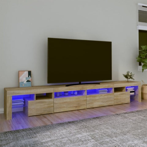 ZNTS TV Cabinet with LED Lights Sonoma Oak 260x36.5x40 cm 3152820