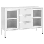 ZNTS Sideboard White 105x35x70 cm Steel and Tempered Glass 336077